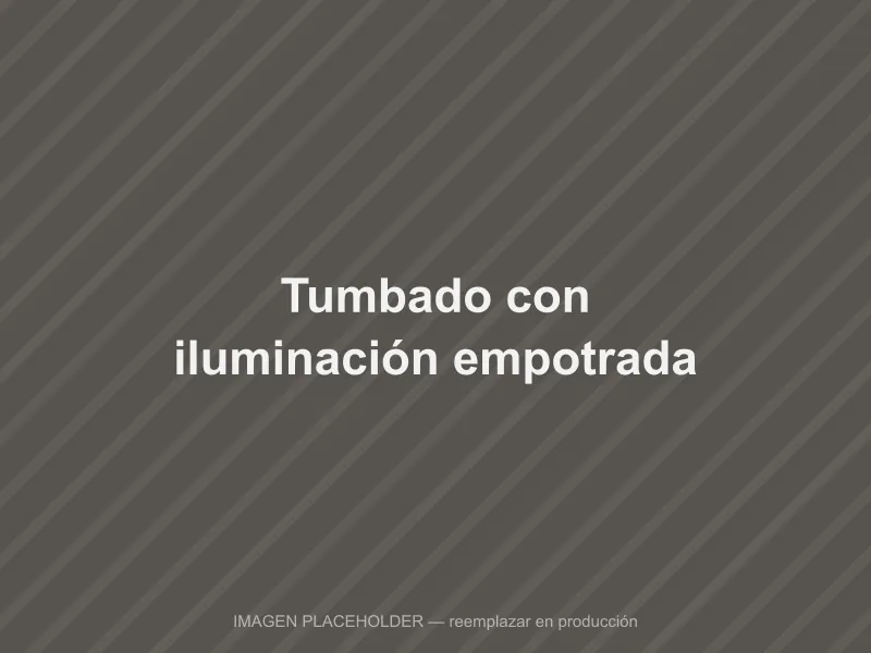Tumbado de gypsum con iluminación empotrada