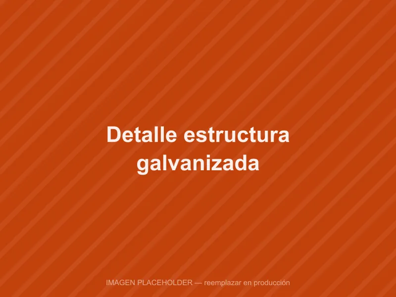 Detalle de estructura galvanizada de pérgola